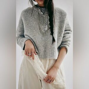 NWT FREE PEOPLE WE THE FREE STORMY PULLOVER SWEATER FORMAL GREY
